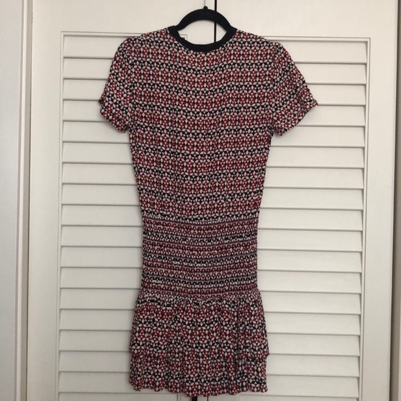 Maje Red and Black Fit and Flare Print Dress - Picture 7 of 12